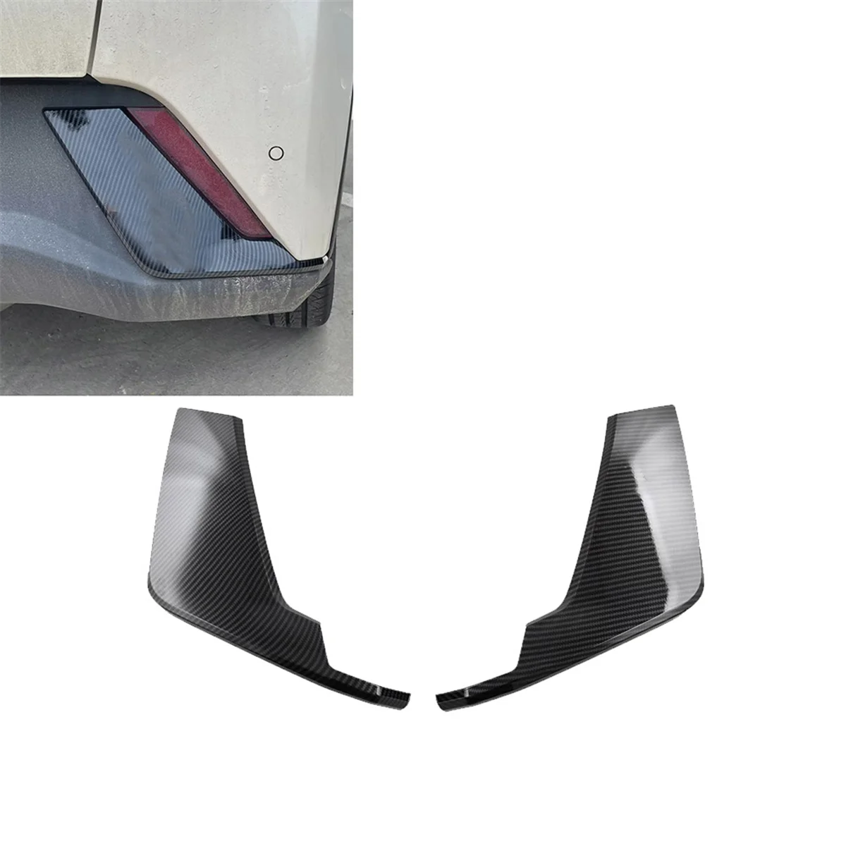 Carbon Fiber Color Car Rear Bumper Side Splitter Spoiler Decor Cover Trim for BYD Dolphin Mini/BYD Seagull