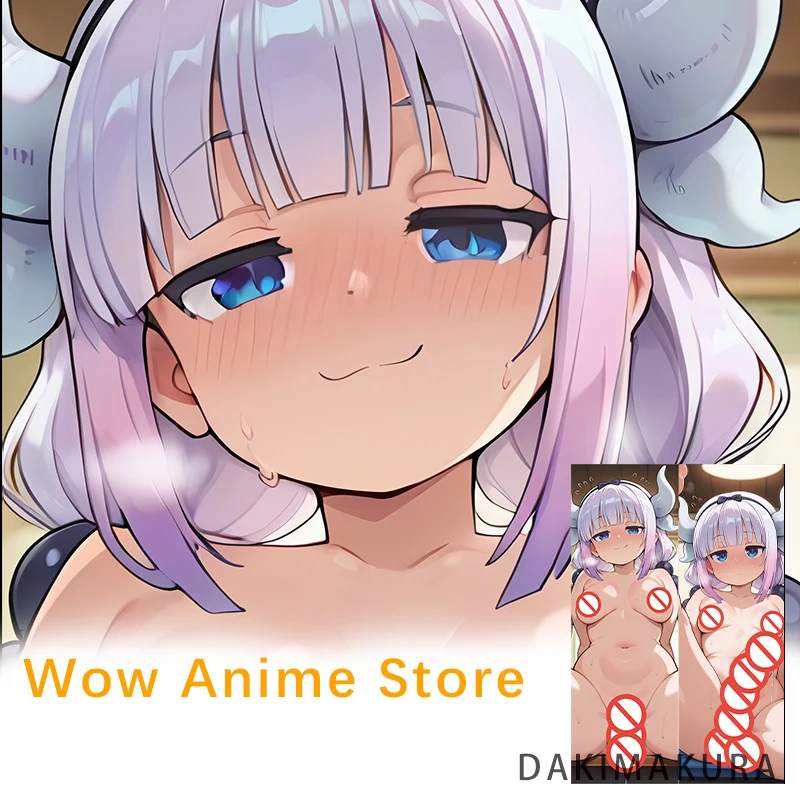 كنا كاموي خادمة التنين فوتا أنيمي كيس وسادة غطاء الوجهين طباعة Dakimakura وسادة للجسم بالحجم الطبيعي #3