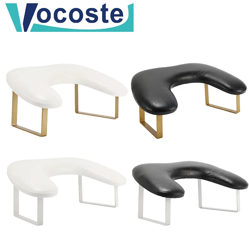 VOCOSTE Two-hand Nail Pillow for Nails Tech U-shaped Nail Hand Rest with Detachable Brackets PU Leather Arm Rest