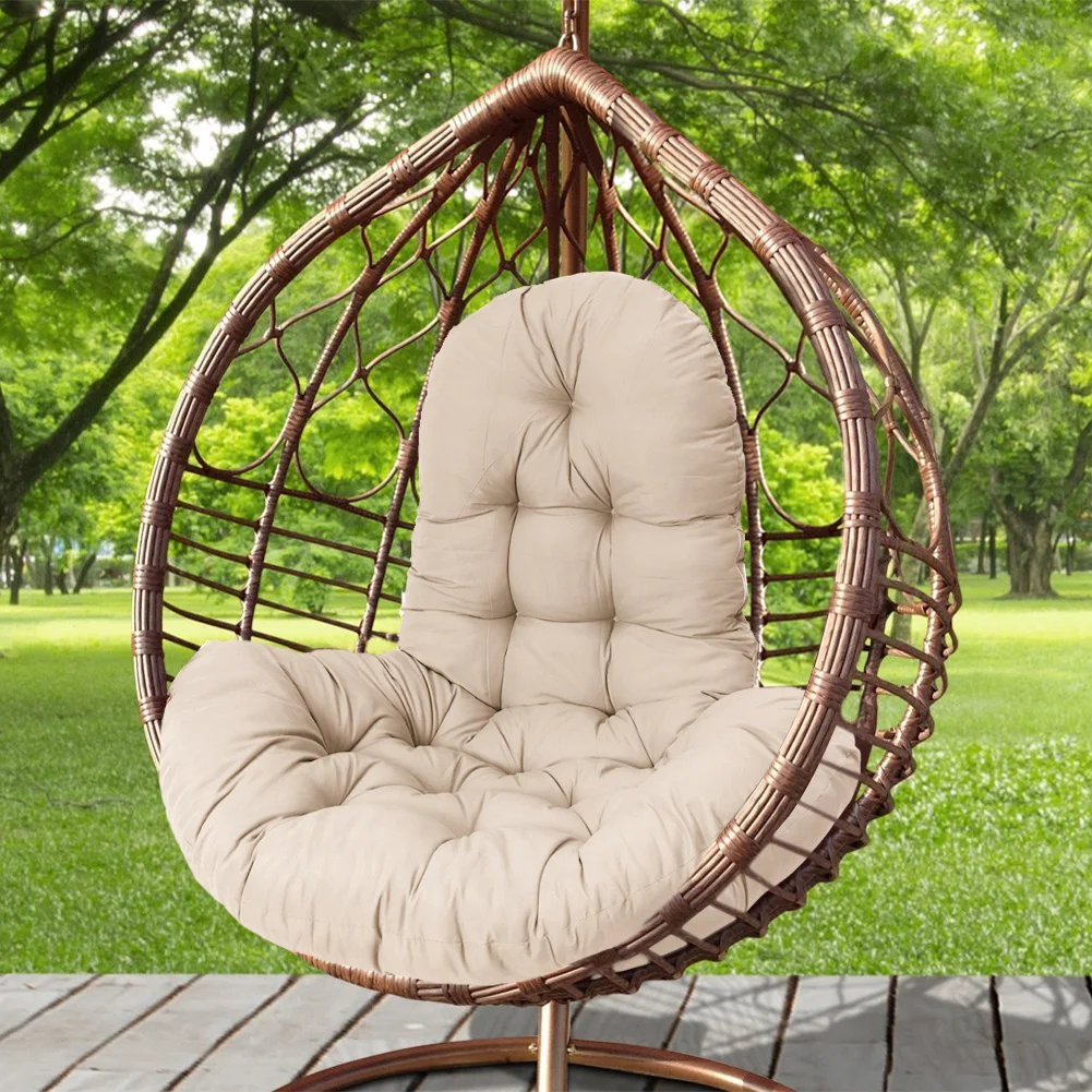 Hanging Egg Chair Thick Cushion Swing Chair Pad, Beige