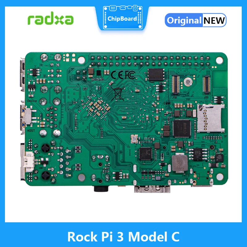 RADXA 3C Rock Pi 3 Model C RK3566 Quad-core Cortex A55 Development Board 32bit 3200Mb/s LPDDR4 Supports 4K@ 60 HDM