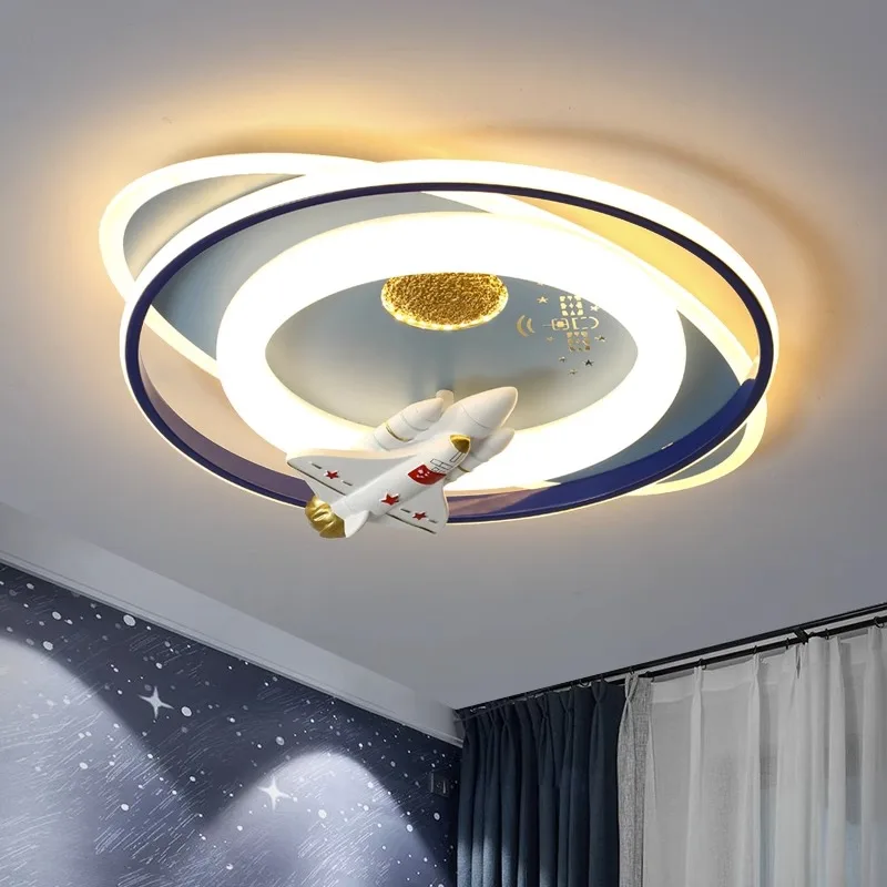 Children Room Led Ceiling Lamp Girl Planet Spaceman Astronaut Decor Light Bedroom Lndoor Home Fashionable Lighting Chandelier