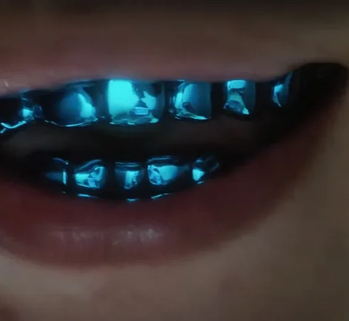 JINAO Hip Hop 6-8 Teeth Smooth Surface Drak Blue Color Grillz Set Men Women Top & Bottom Shiny Grill Punk Rapper Christmas