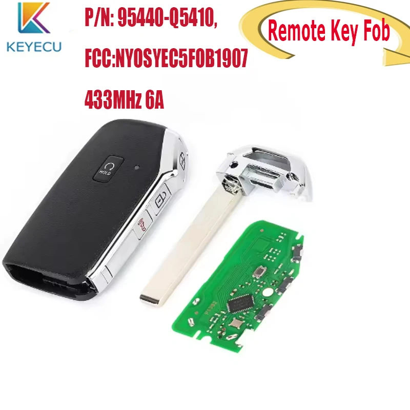 

KEYECU Smart Remote Key Fob for Kia Seltos 2021 2022 P/N: 95440-Q5410 95440-Q5010 ,NYOSYEC5FOB1907 433MHz 6A 3B/4Buttons