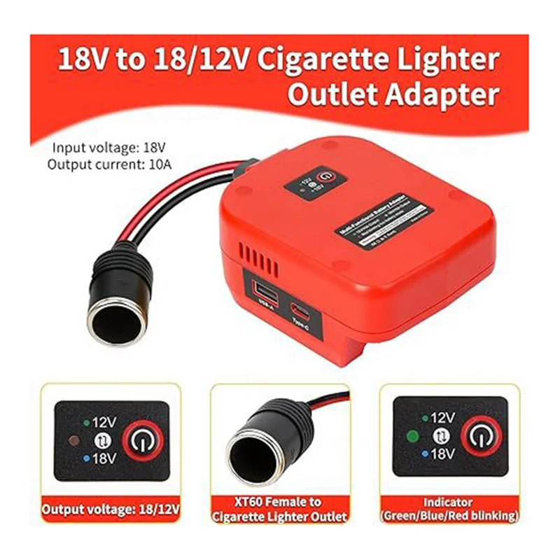 

Y45A-2 In 1 Buck Converter For M18 18V To 12V Converter For CAR Refrigerator Toy Car Power Wheel Toy