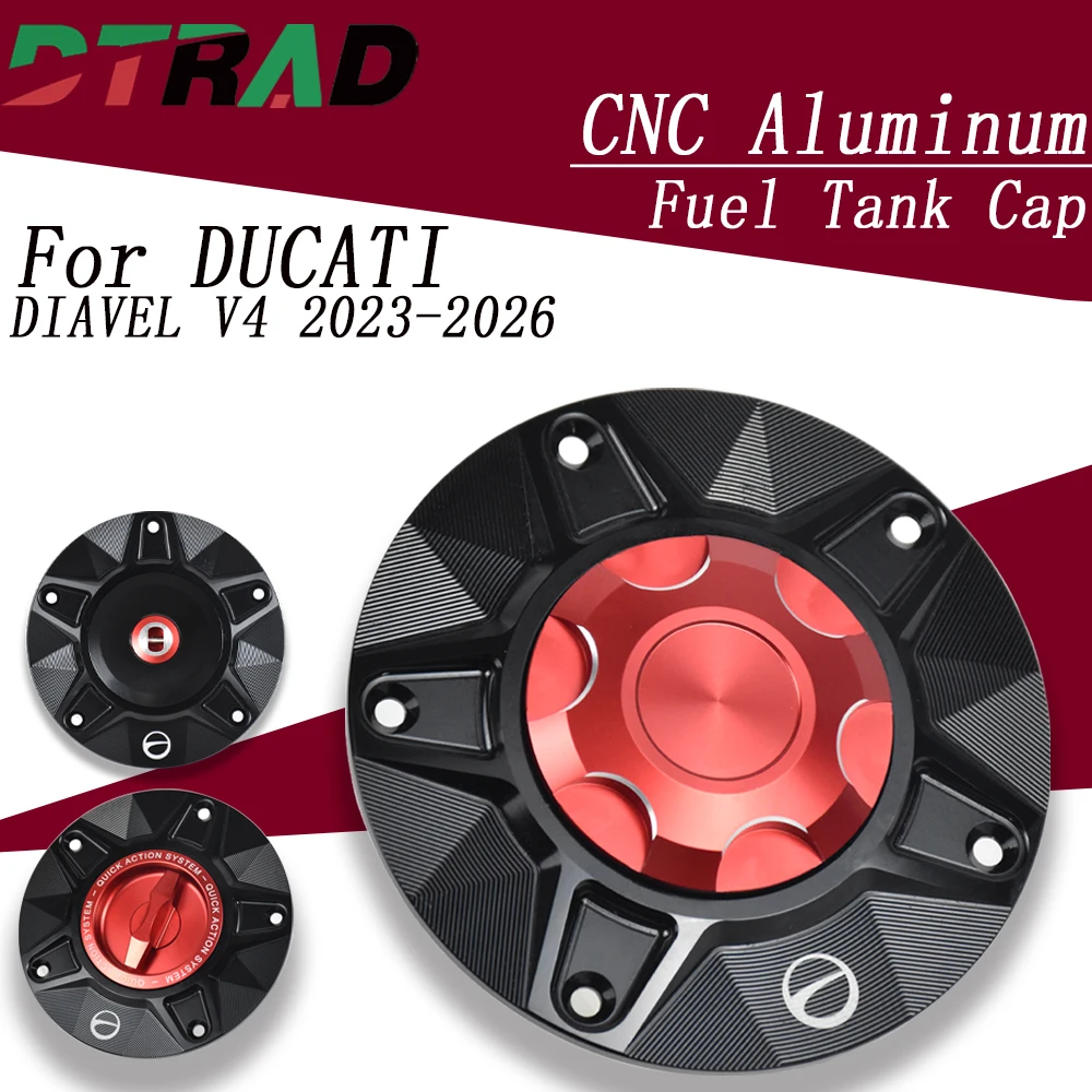 

For DUCATI DIAVEL V4 2023-2026 XDIAVEL S 2016-2025 DESERT X 2022-2025 Motorcycle Fast Open Plug Fuel Tank Cap Oil Gas Cover