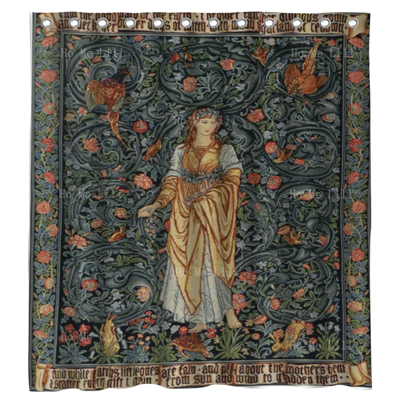 Medieval Castles William Morris Mille Fleur Art Angeli Landente And Flora The Goddess Of Abundance Shower Curtains By Ho Me Lili