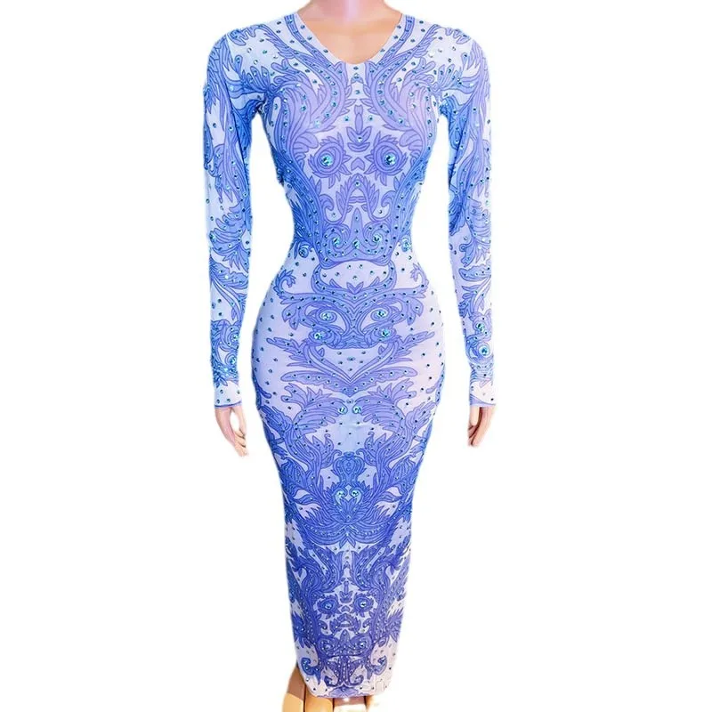 

2025 Design Sense Contrasting Color Temperament Hip Dress Female Singer Performance Clothes High-end Atmospheric Birthday Dress