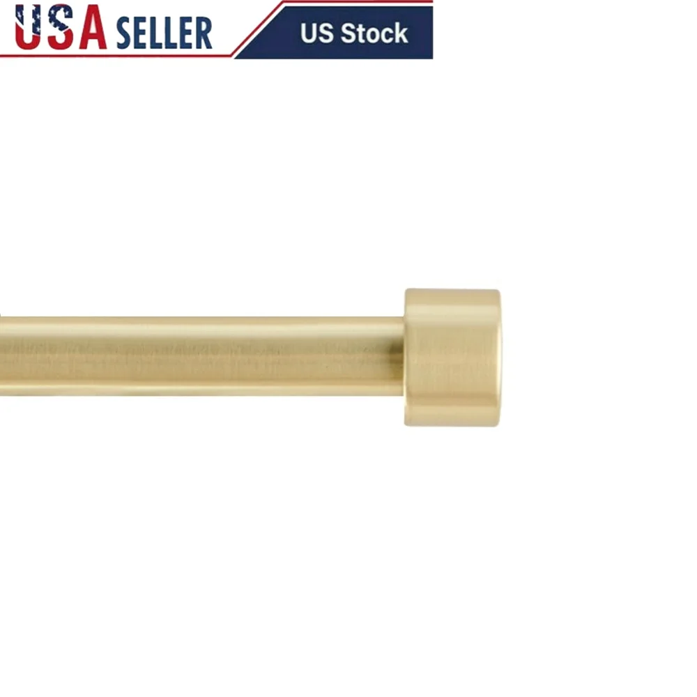 

Adjustable Gold Curtain Rod Set 30-84 Inches Includes Finials Brackets Mounting Hardware Easy Installation Supports 20lbs