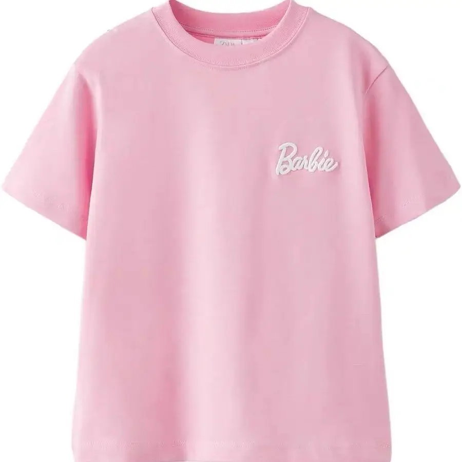 

Exquisite Barbie Short Sleeves Sports Kawaii Girl Loose Student T-Shirt Cartoon Anime New Child Summer Jacket Birthday Gift