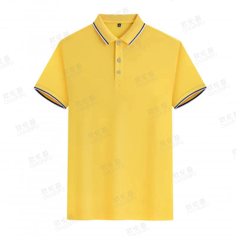 Polo Shirt Man Ice Cotton Fabric Orange Yellow Black White Red Pink Color Summer Tops