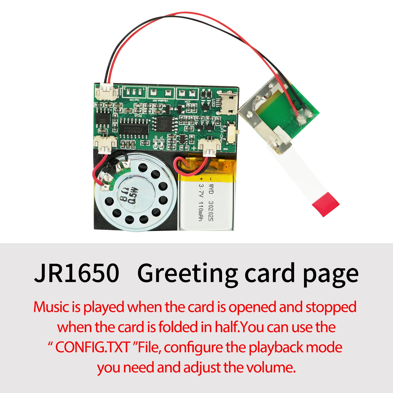 8MB Greeting Card MP3 Music Player Sound Module,USB Downloadable & Recordable  IC PCB Voice Chip for Greeting Cards Xmas Gifts.