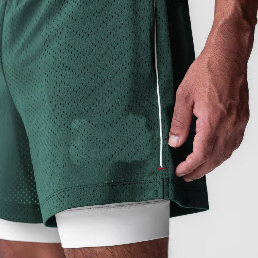 

Быстросохнущие мужские летние повседневные тренировочные шорты, дышащие баскетбольные шорты в американском стиле с дырчатыми люверсами, шорты для фитнеса и спортзала