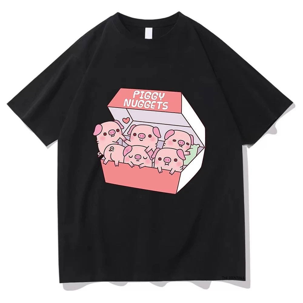 Cute Pigs Piggy Nuggets Funny T Shirts Men/Women Clothing Aesthetic Cotton Tshirt Vintage Unisex Streetwear Classic Soft Clothes