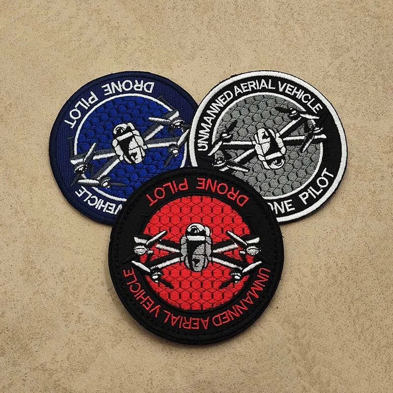 Copytec – Patch Personnalisé FPV Drone Racing Quadricoptère, Taille 75 Mm, Velcro, Impression Haute Définition