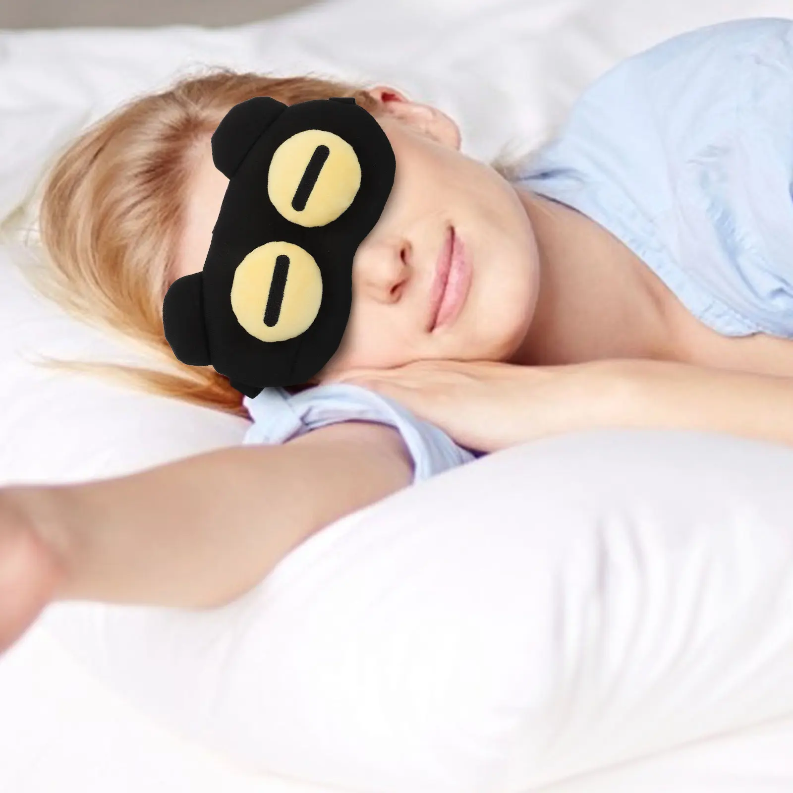 

1Pcs Ultra-Soft Breathable Sleeping Eye Mask Ergonomic Design No Pressure Light Proof for Deep Sleep Travel Napping Home Office