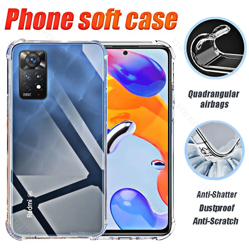 Soft Silicone Shockproof Case for Xiaomi Redmi Note 11 Pro 5G HD Transparent for Redmi Note11Pro 5g 6.67