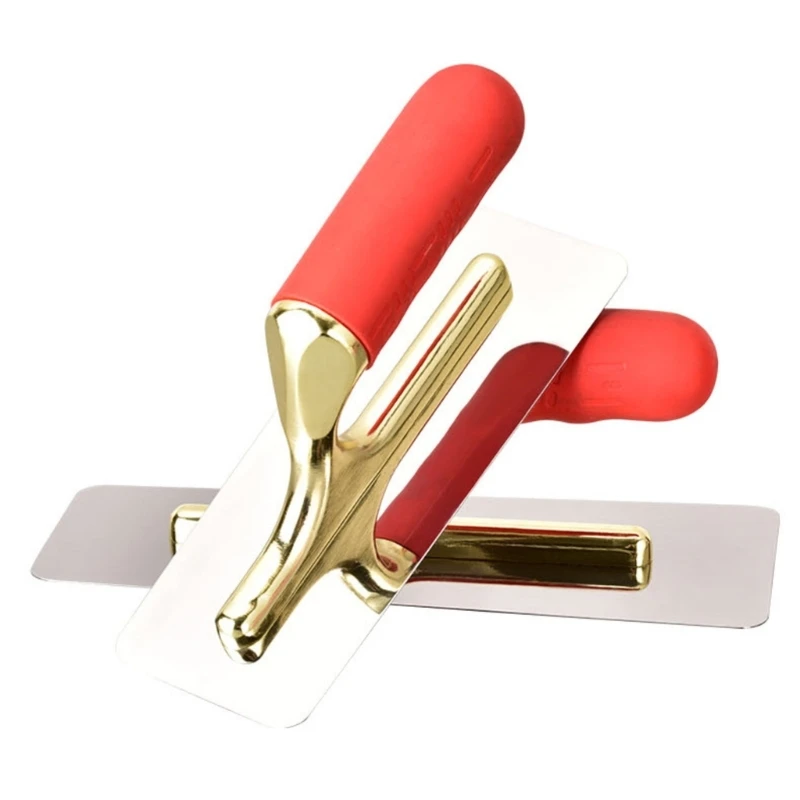 Wall Coating Application Trowel with Raised Handle and Gold-Tone Blade for Decorative Texturing and Finish Work high quality