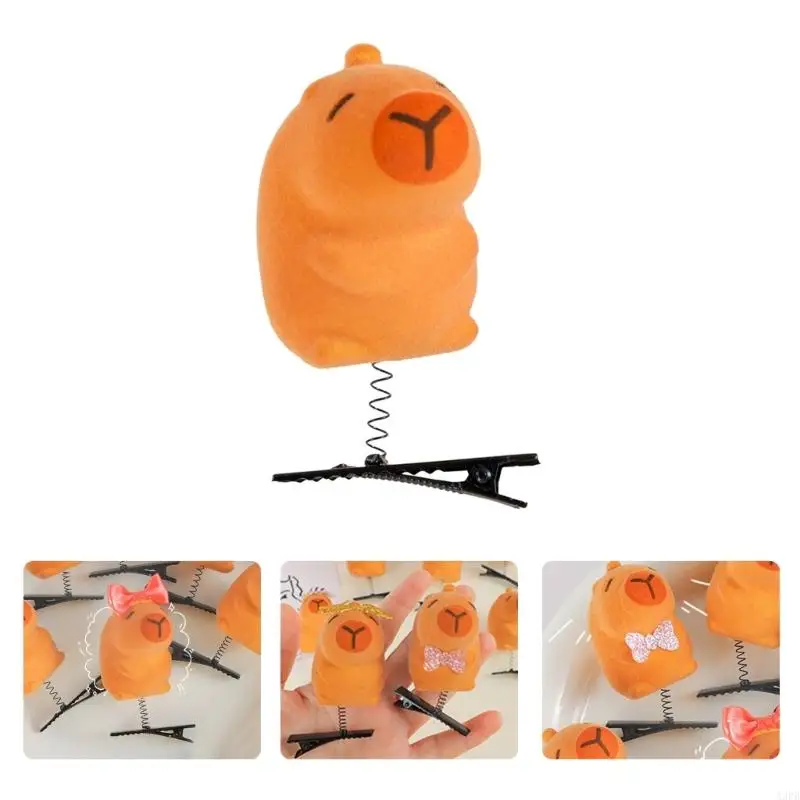 A3PB Lovely Adorkable Haipin Capybara Barrettes Klip Rambut Klip Rambut Capybara