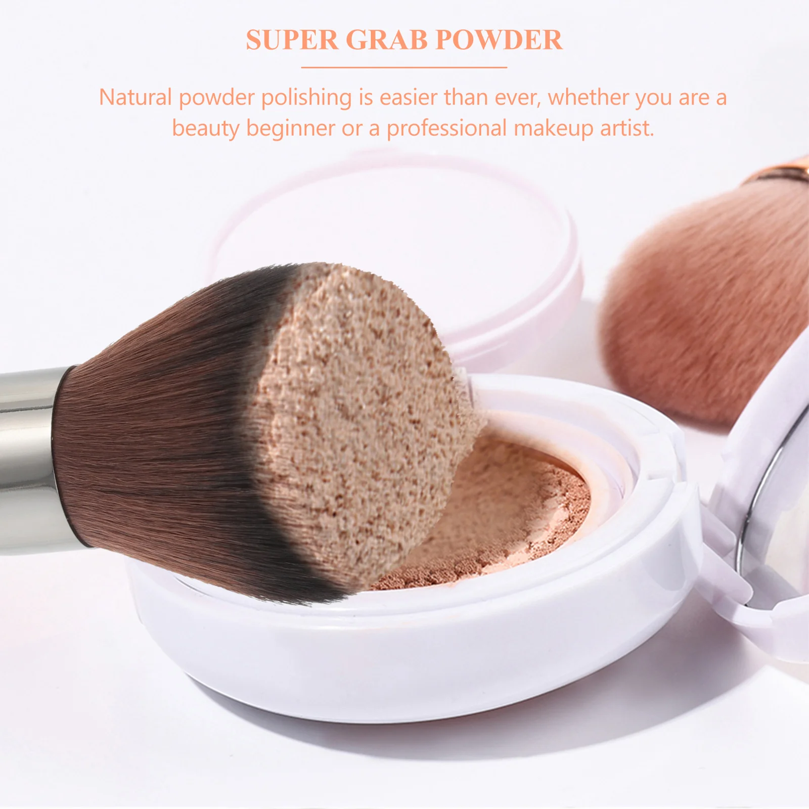 1 ud. Brocha para polvos faciales de alta densidad, pulido de polvos naturales, brocha profesional para base para colorete líquido, herramienta de maquillaje compacta