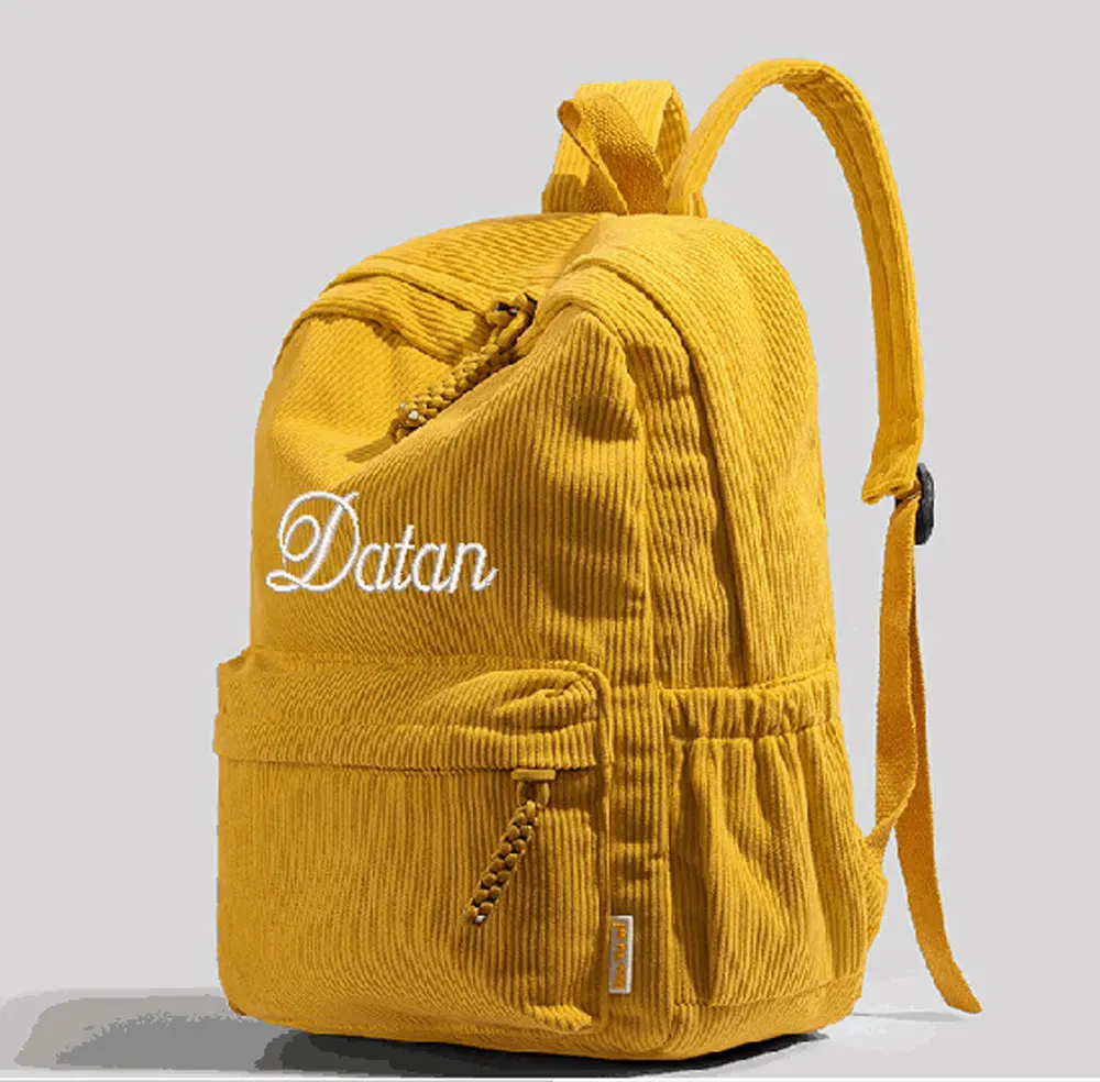 Personalized Corduroy Rucksack New Trend Backpack 2025 Fashion College Multicolorful Schoolbag Travel Shoulder Bag For Teenagers