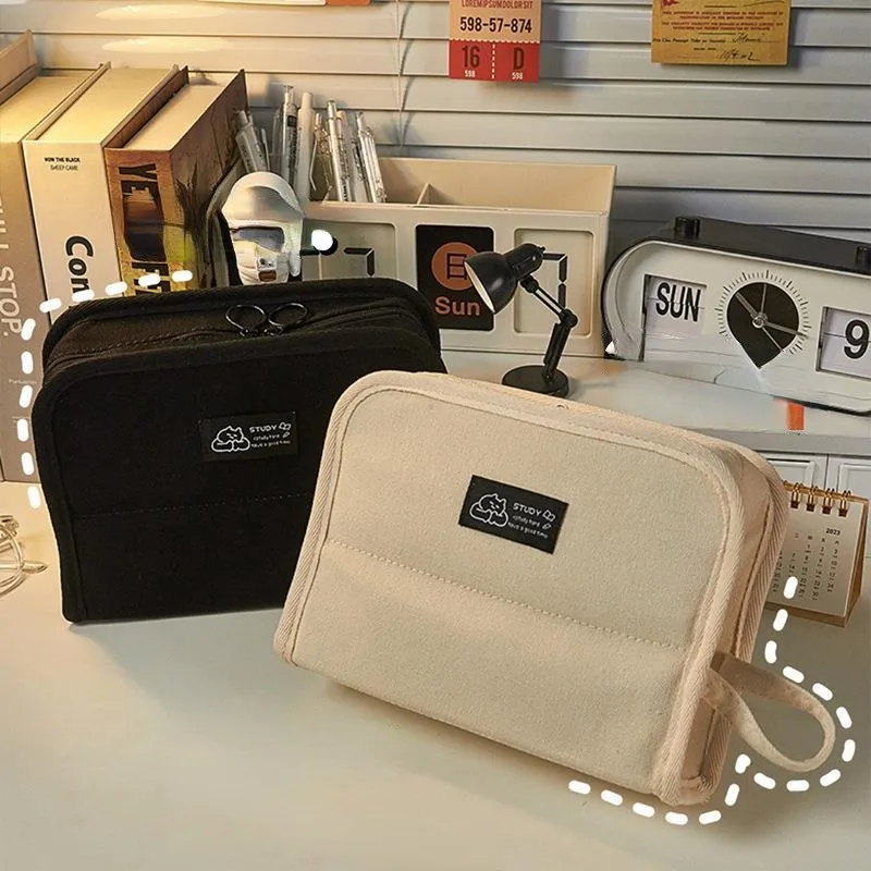 Estojo de lápis coreano, papelaria, sacos grandes para meninas, estuches, escolar, kawaii, urso, produtos, trousse