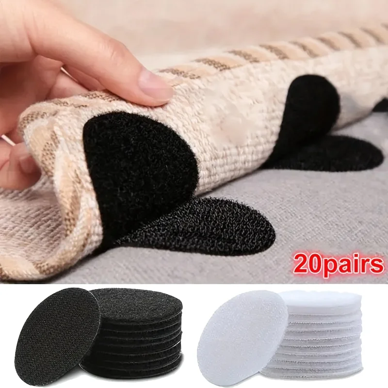 20 Pair Double Sided Adhesive Pad Carpet Rug Fixing Tape Tablecloth Sofa Bed Sheet Non Slip Anti Skid Sticky Pad for Home Office