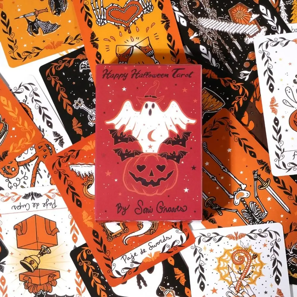 

1 шт. колода Таро счастливый Хэллоуин карты Таро A 78 Oracle English Visions Divination Edition колода Borad игровые игры