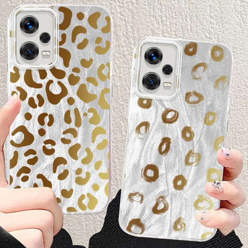 

Luxury Fashion Gold Stripes For Xiaomi Redmi Note 13 12 11 11S 10 10S 9 9S 8 Pro Plus Max 5G Feather Yarn Funda Phone Case