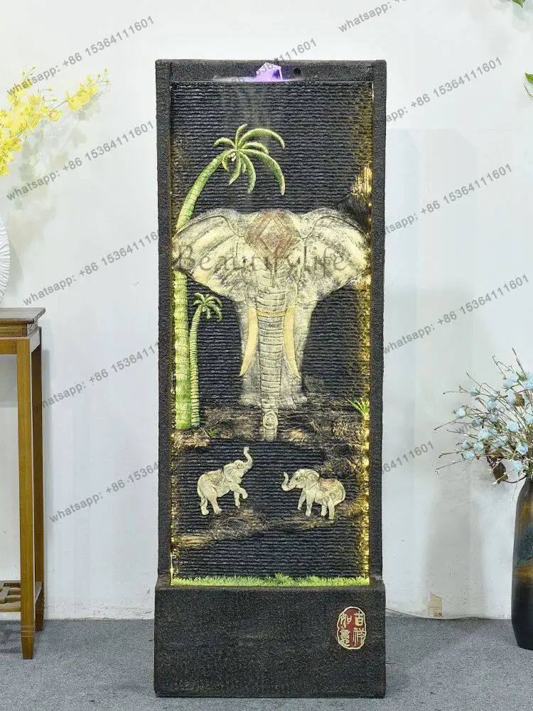 Lucky office living room landscape hotel clubhouse decoration circulating water curtain wall floor opening ornament