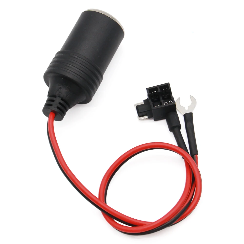 1PCS Pure Copper Car Cigarette Lighter Charger Cable Female Socket Plug Connector Adapter Cable Fuse