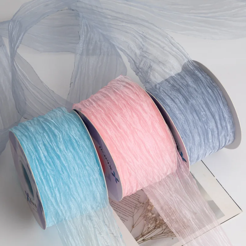 

Hot Selling Headwear Hair Clips Decorative Ribbons Snow Gauze Flower Hats Clothing Gifts Decorative Ribbons