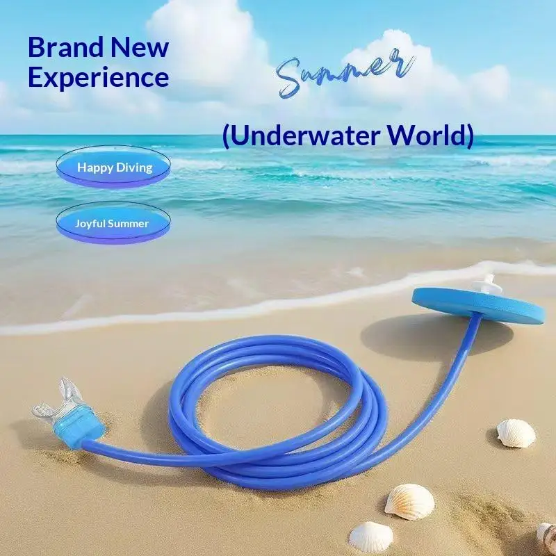 

1.5M Adult Full Dry Snorkel Tube Portable Swim Training Diving Breathing Equipment
