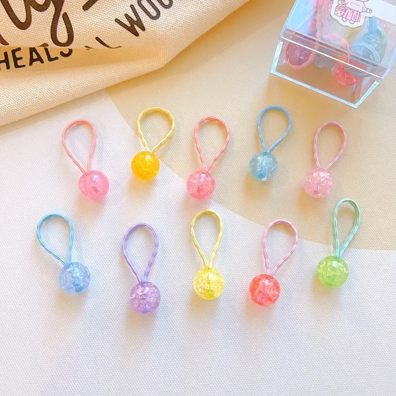 10pcs/box Cute Kids Girl Hairband Lovely Cartoon Candy Color Hair Roped for Children Girl Kawaii Kid Headwear Hair Accessories