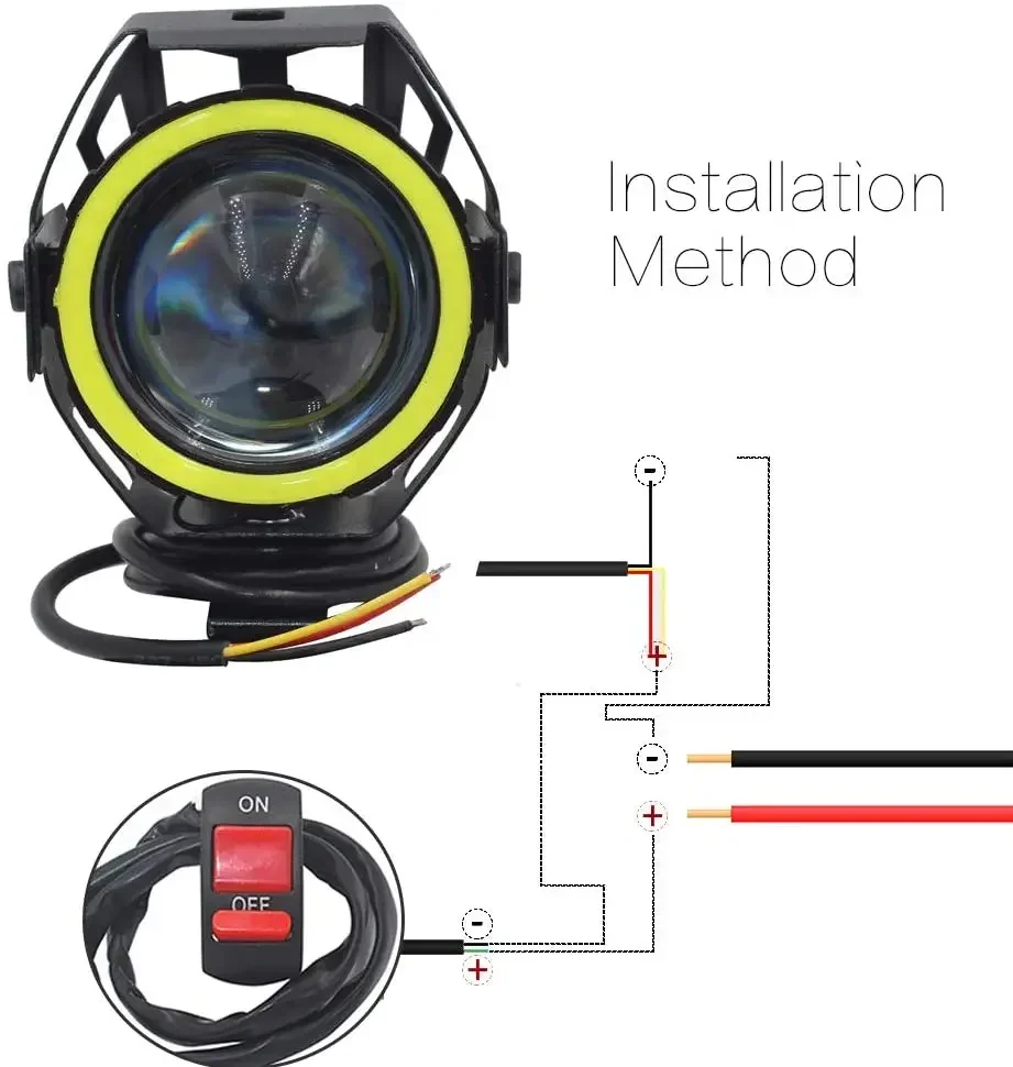 U7 LED مساعد مشرق دراجة نارية - مراجعة Universal Motorcycle Led Headlight Projector وسعره