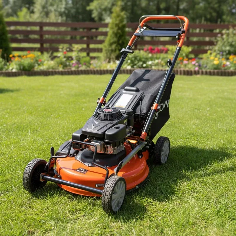 Garden Hand Push Mower 21 Steel Cutter Head Cordless Mower 224cc Petrol Self-propelled Lawn Mower