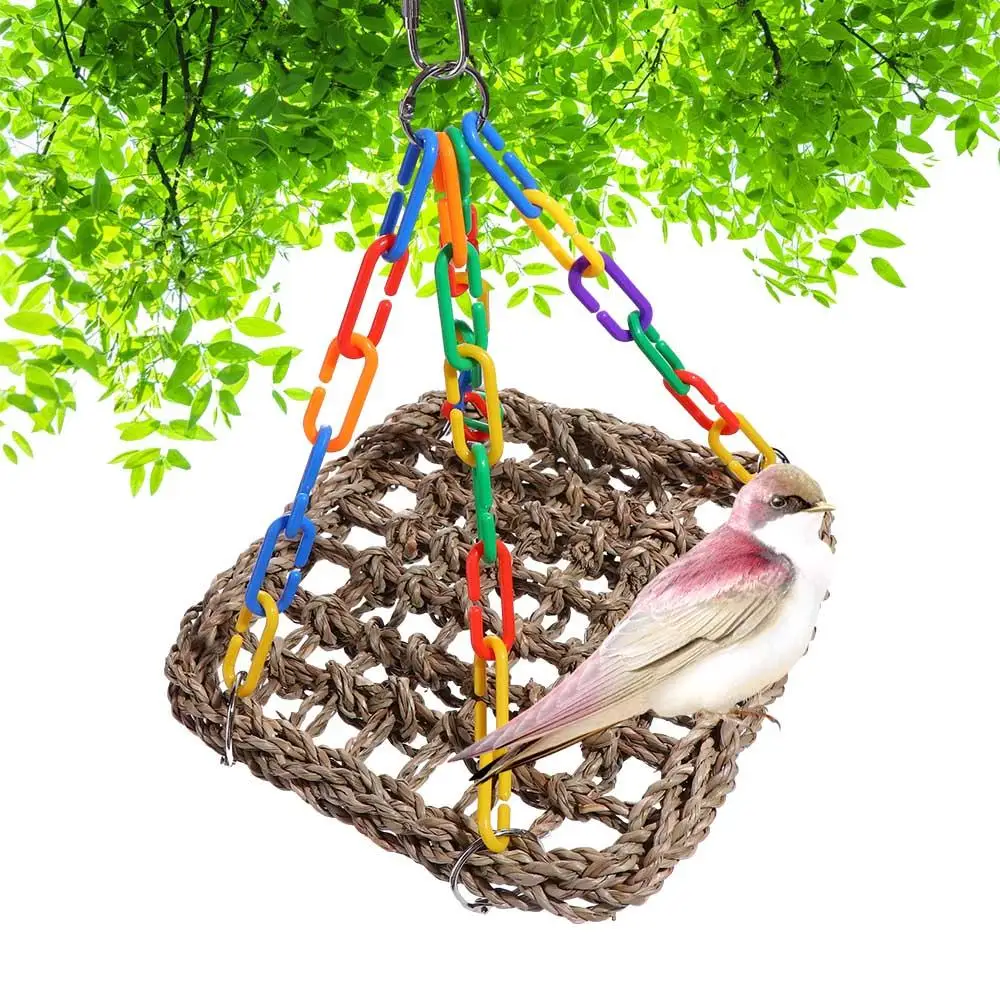 1 Pc Colorful Lightweight Parrot Hammock Foldable Bite Resistant Bird Perch Swing Outdoor Garden Small Bird Sleeping Toy