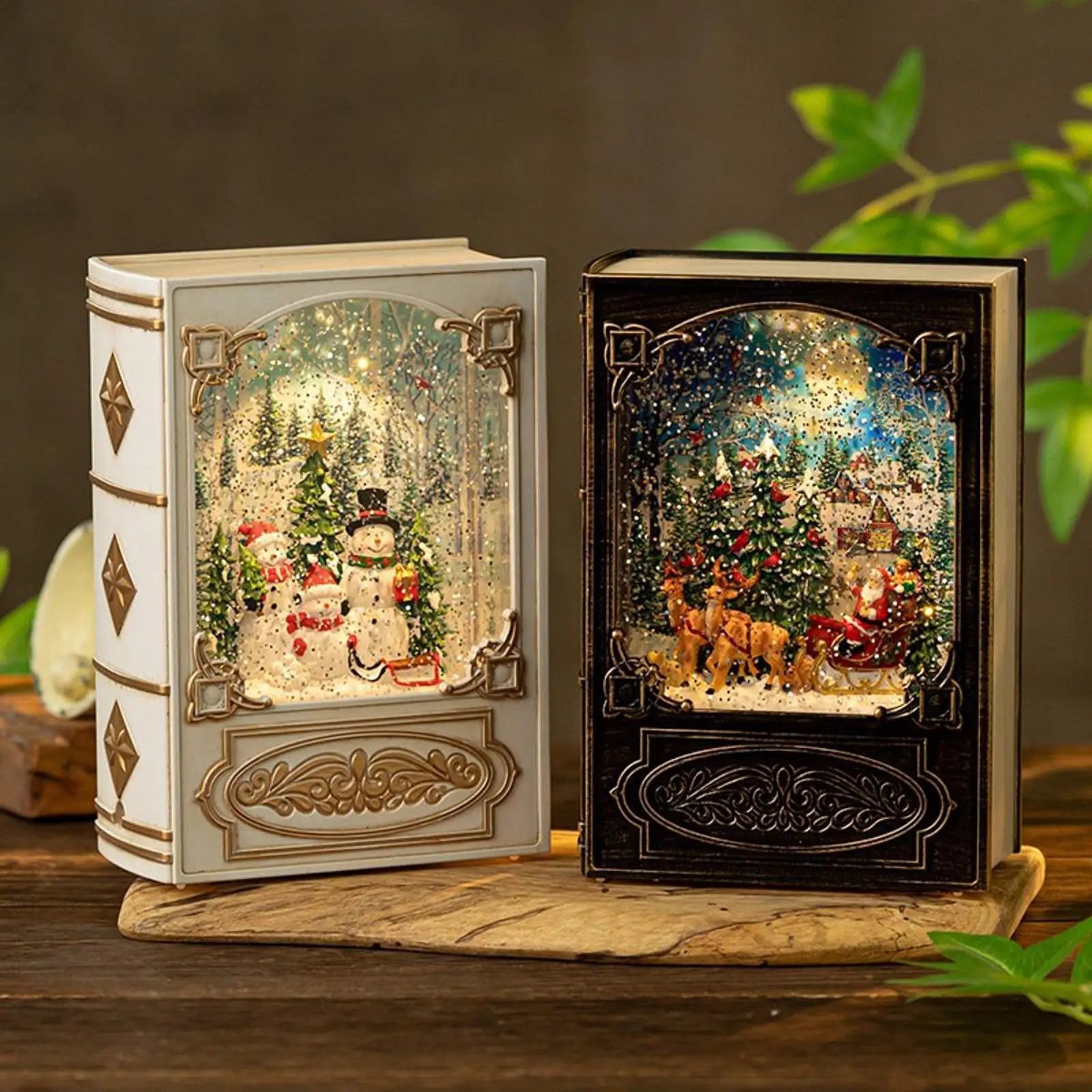 Music Box Decoration Holiday Decor Music Box Book Night Light Innovative Musical