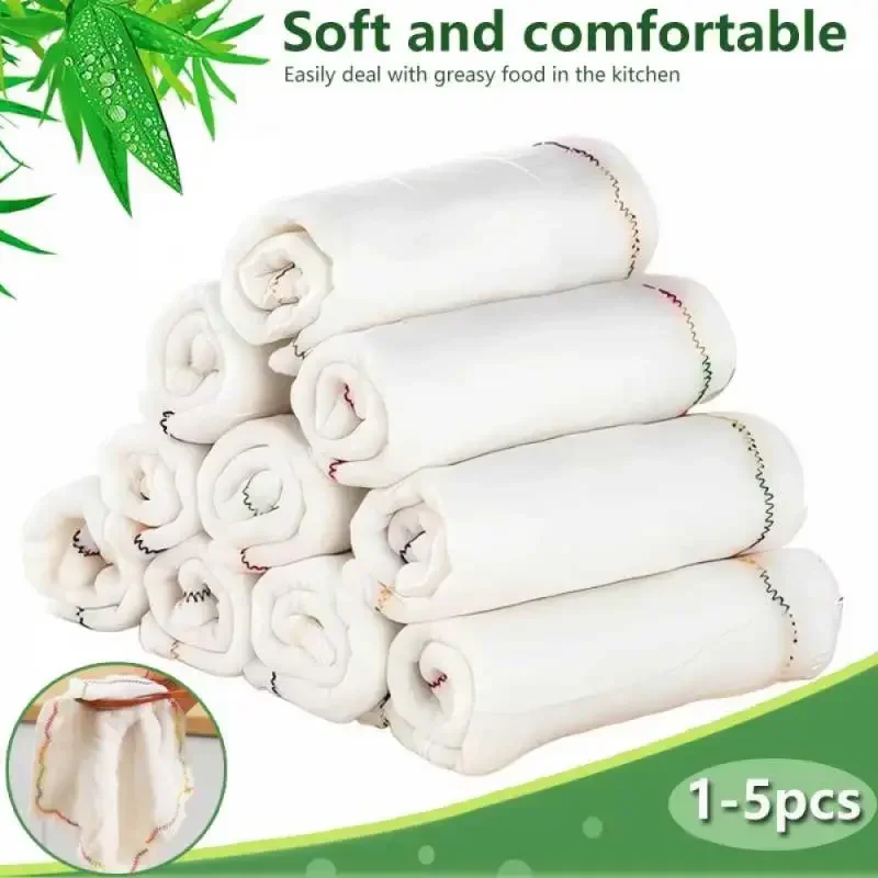 

5pcs~1pcs Super absorbent cotton yarn kitchen dishcloth tableware Household cleaning towels non-oil dishcloth Kitchen gadgets