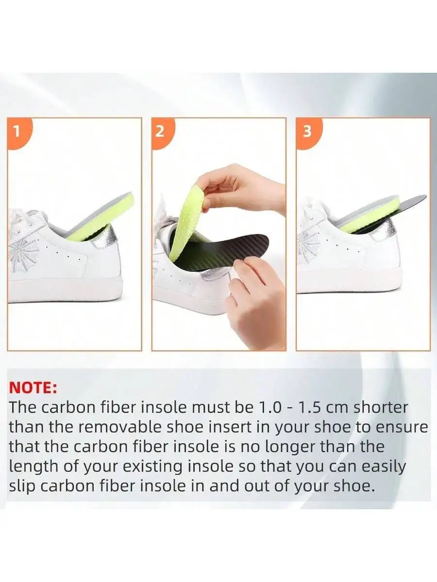 Carbon Fiber Insole For Men And Women Lightweight Supportive Shoe Insert image 3