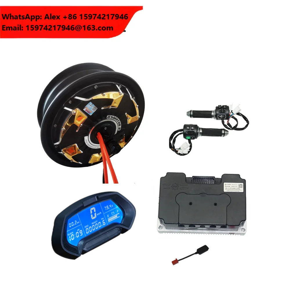 QS Motor 12*3.5inch 5000W V4 72V Hub Motor With ND72680 Controller Conversion Kit For Racing Electric Motorcycle
