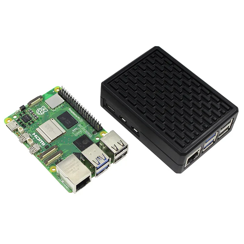 Raspberry Pi 5 Aluminum Heatsink Case - Passive Cooling Chassis with Thermal Pads for Pi 5 Model B
