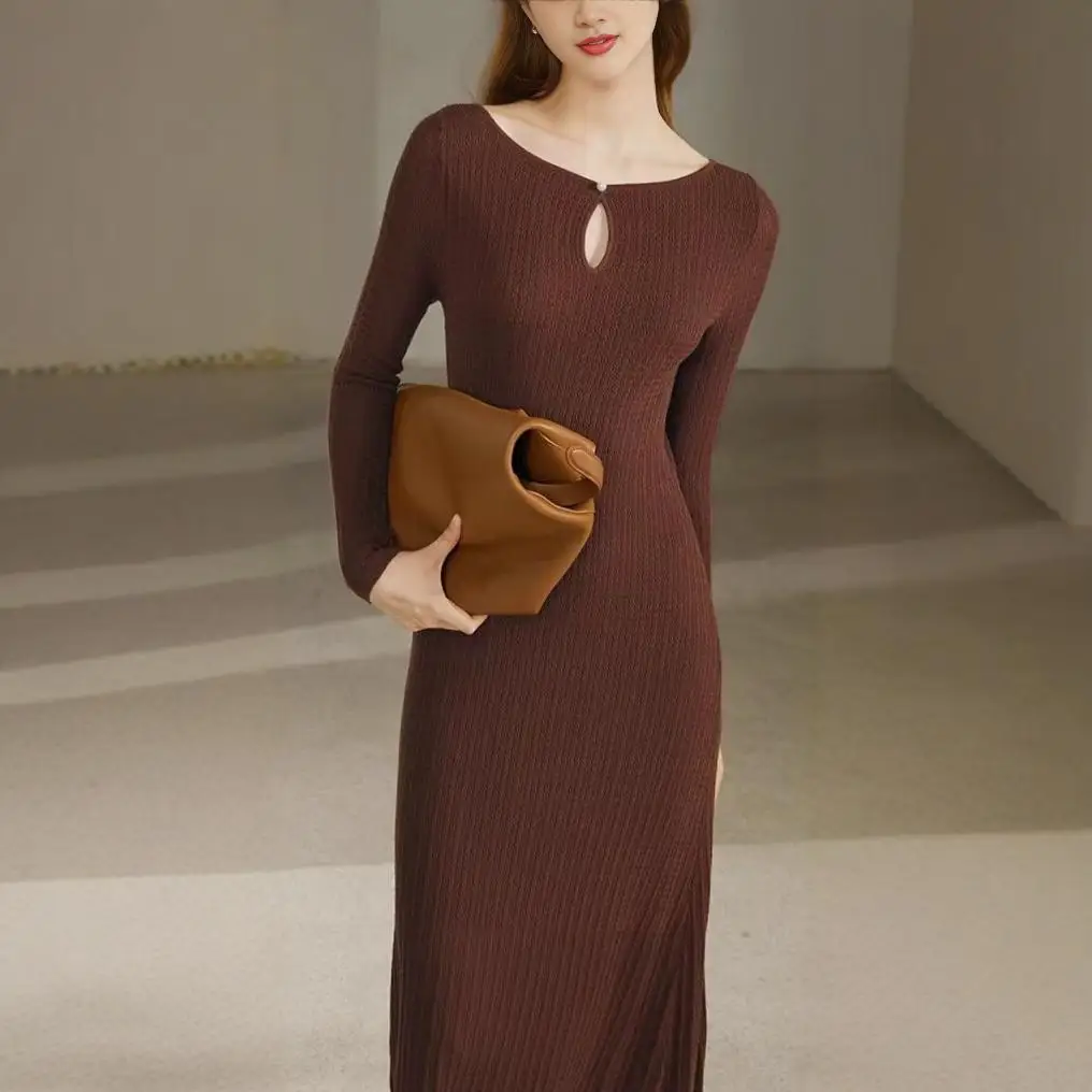 Vestidos femininos vestido mangas primavera jacquard em camadas penas casual all-match detalhando diagonal lanterna manga assimetria sexy