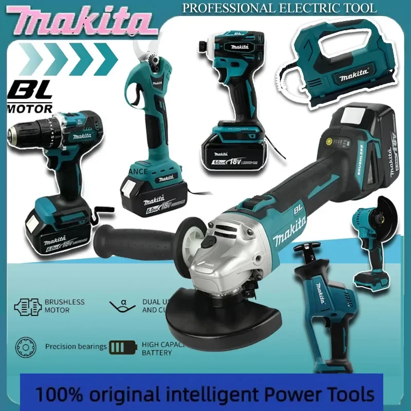 

Набор аккумуляторных электроинструментов Makita: портативный ударный шуруповерт, перезаряжаемая отвертка, электрическая сабельная пила для домашнего использования и профессионалов