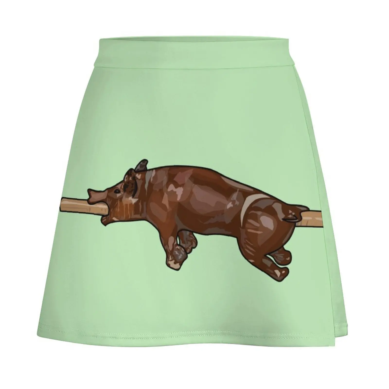 Pig roast / hog roast cartoon illustration Mini Skirt korean skirt dress women summer Mini Skirt