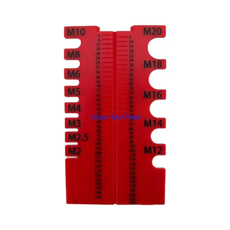 31GJ Multiple Size Bolt Thread Checker And Length Measuring Tool For Mechanical Repair And Assembly Double Side Metric Bolt Size
