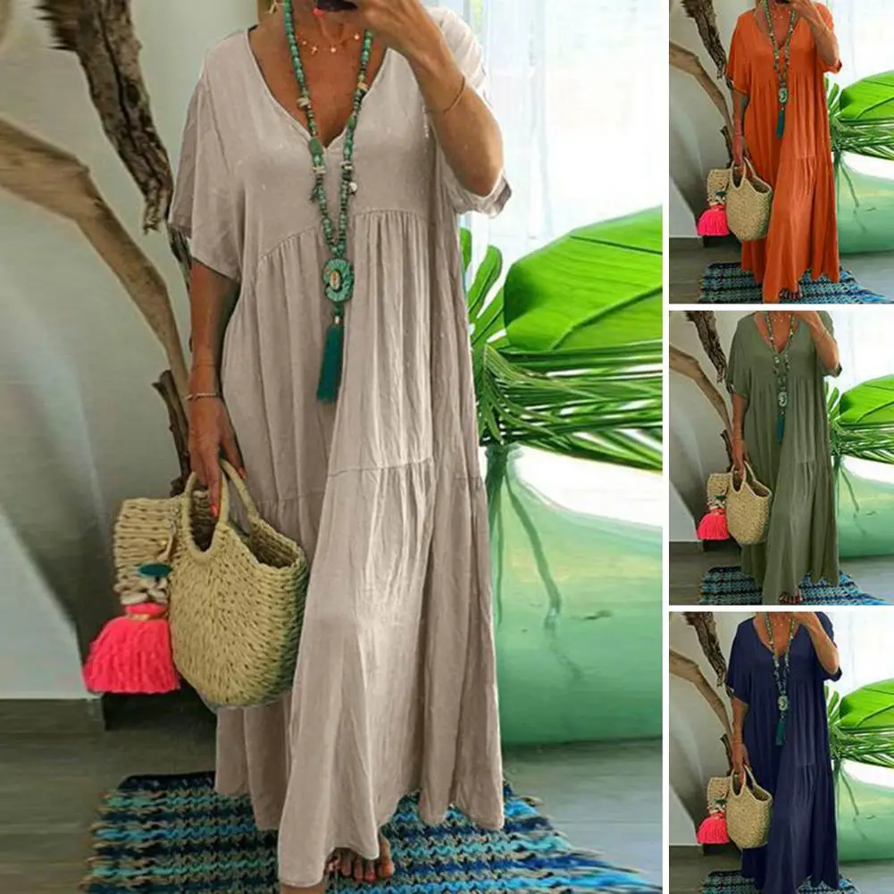 Sommer Casual Oansatz Ärmellose Lange Kleid Für Frauen Mode Boho Blumen Druck Lose Maxi Kleider 2023 Frau Strand Kleid