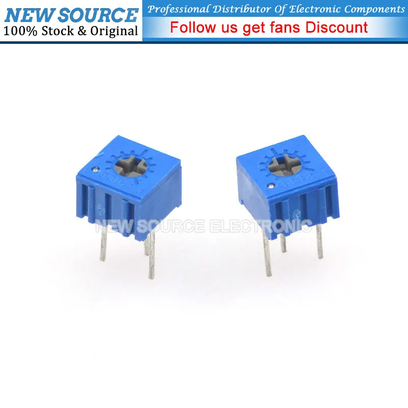 10pcs 3362P Series Resistance 101 201 501 102 202 502 103 Trimpo Trimmer Potentiometer 3362 500R 1K 2K 5K 10K 20K 50K 100K