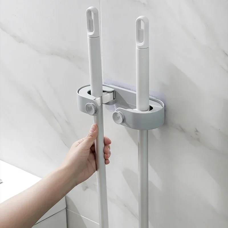 1 adet Çok Fonksiyonlu Duvara Monte Plastik Paspas Tutucu Yapışkanlı Fırça Süpürge Askı Depolama Rafı Banyo Ev Garaj Organizatör Sopa