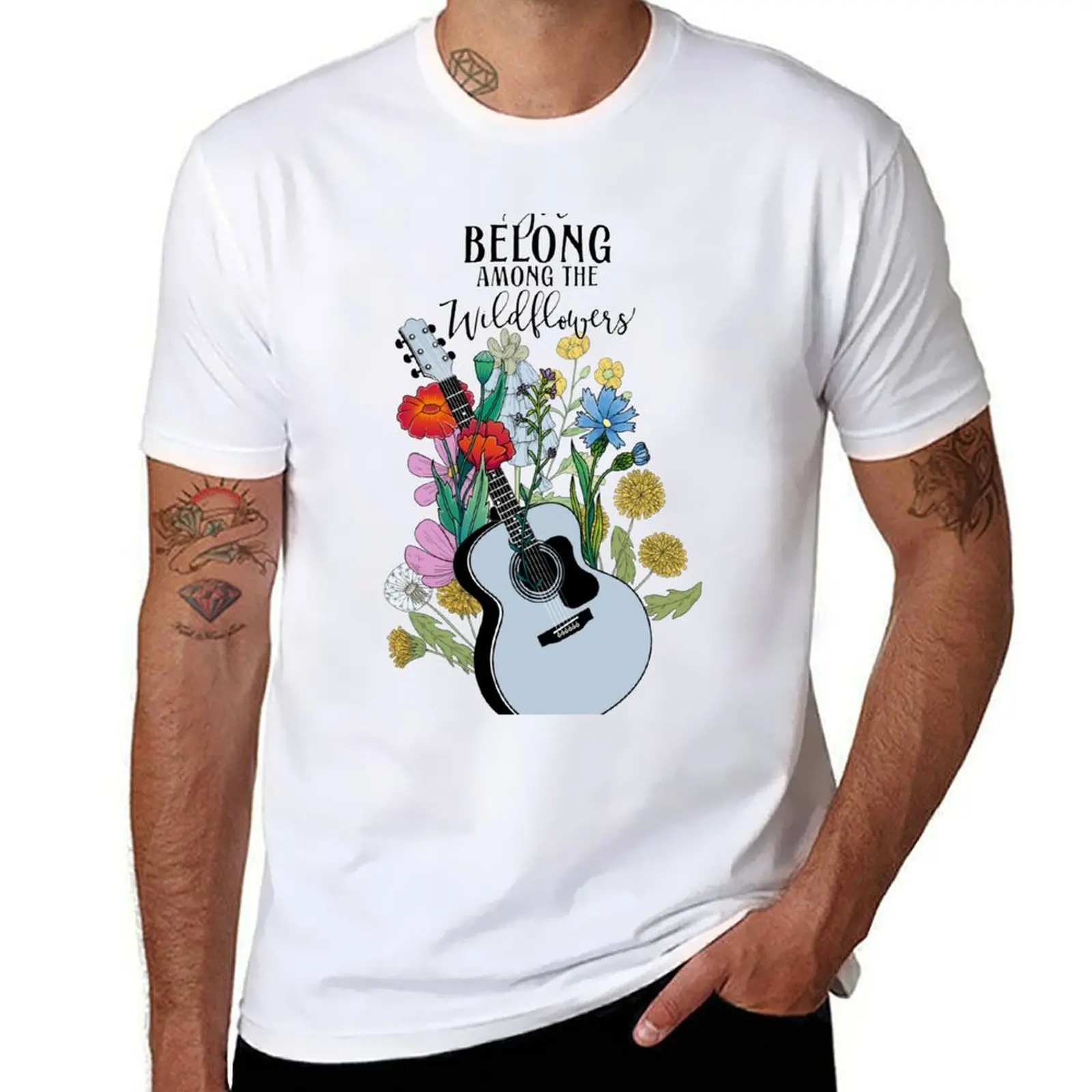 

You Belong Among The Wildflowers T-Shirt man t shirt cotton high quality graphic t shirts for man T-Shirt